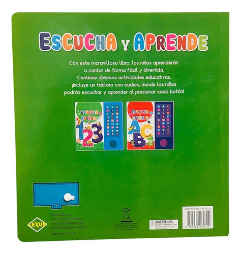 Libro Interactivo Escucha Y Aprende 123 - 27 Sonidos - Lexus