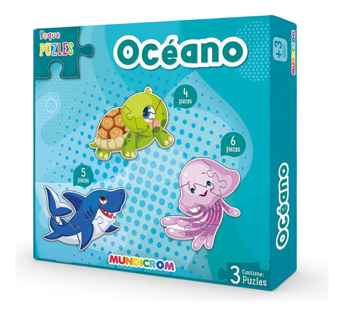 Puzle Oceano 3 Figuras, Peque Puzle, Para 3 Años - Mundicrom