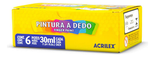 Set De Pintura Para Dedos Acrilex 06 Color 30 Ml