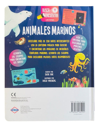 Libro Animales Marinos Busca Y Encuentra Con Linterna- Lexus