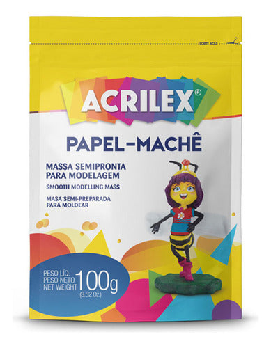 Papel Maché - Masa Semilista Para Modelar - 100gr - Acrilex Blanco