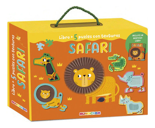 Libro Safari + 5 Puzles Con Textura - Mundicrom