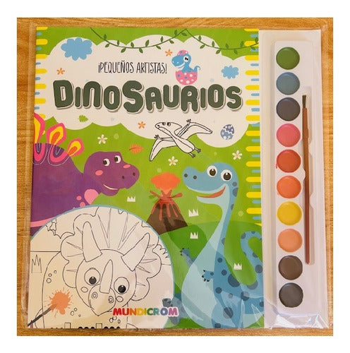 ¡pequeños Artistas! Dinosaurios - Libro Para Pintar Con Acuarela - Mundicrom, De Libertad S. A.. Editorial Mundicrom, Tapa Blanda, Edición 1 En Español, 2023