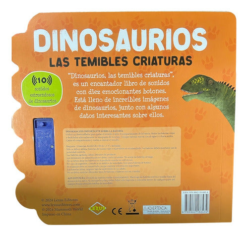 Libro Dinosaurios Las Temibles Criaturas 10 Sonidos - Lexus