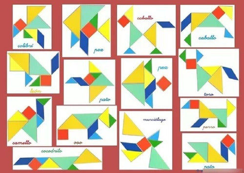 Tangrama Grande Juguete Madera Didactico Montessori