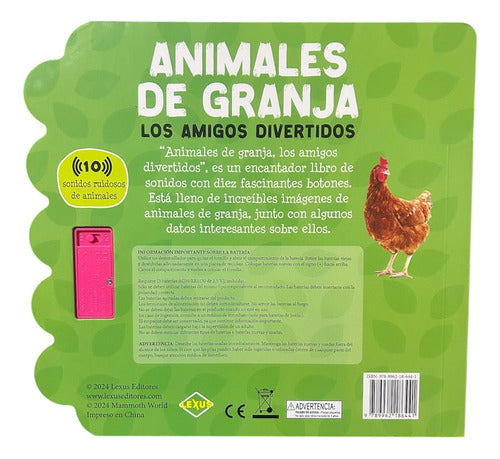 Libro Animales De Granja, Los Amigos Divertidos - 10 Sonidos