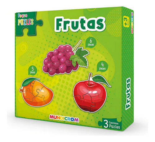 Puzle Frutas 3 Figuras, Peque Puzle, Para 3 Años - Mundicrom