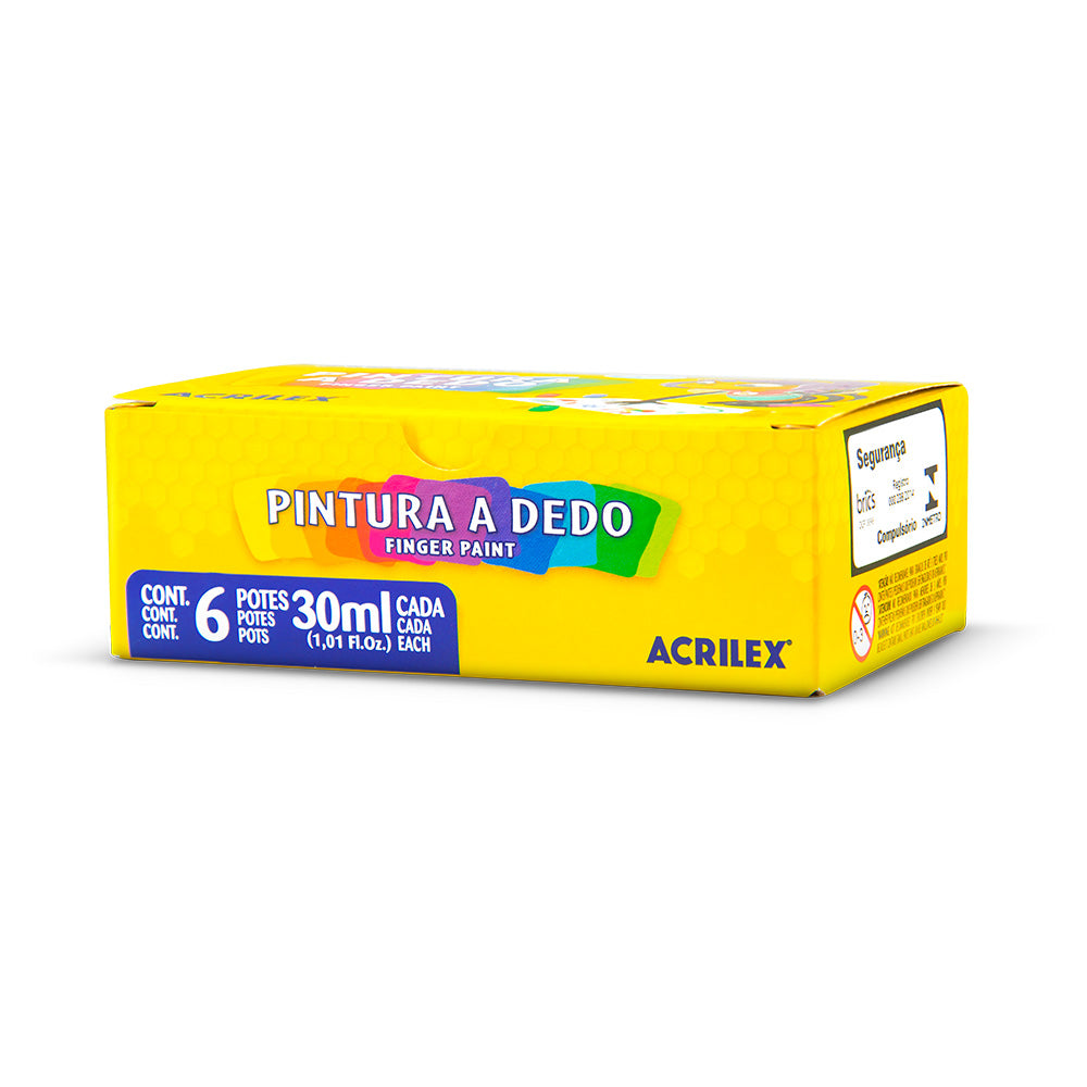 Pintura a dedo - 30ml- 6 colores- Acrilex