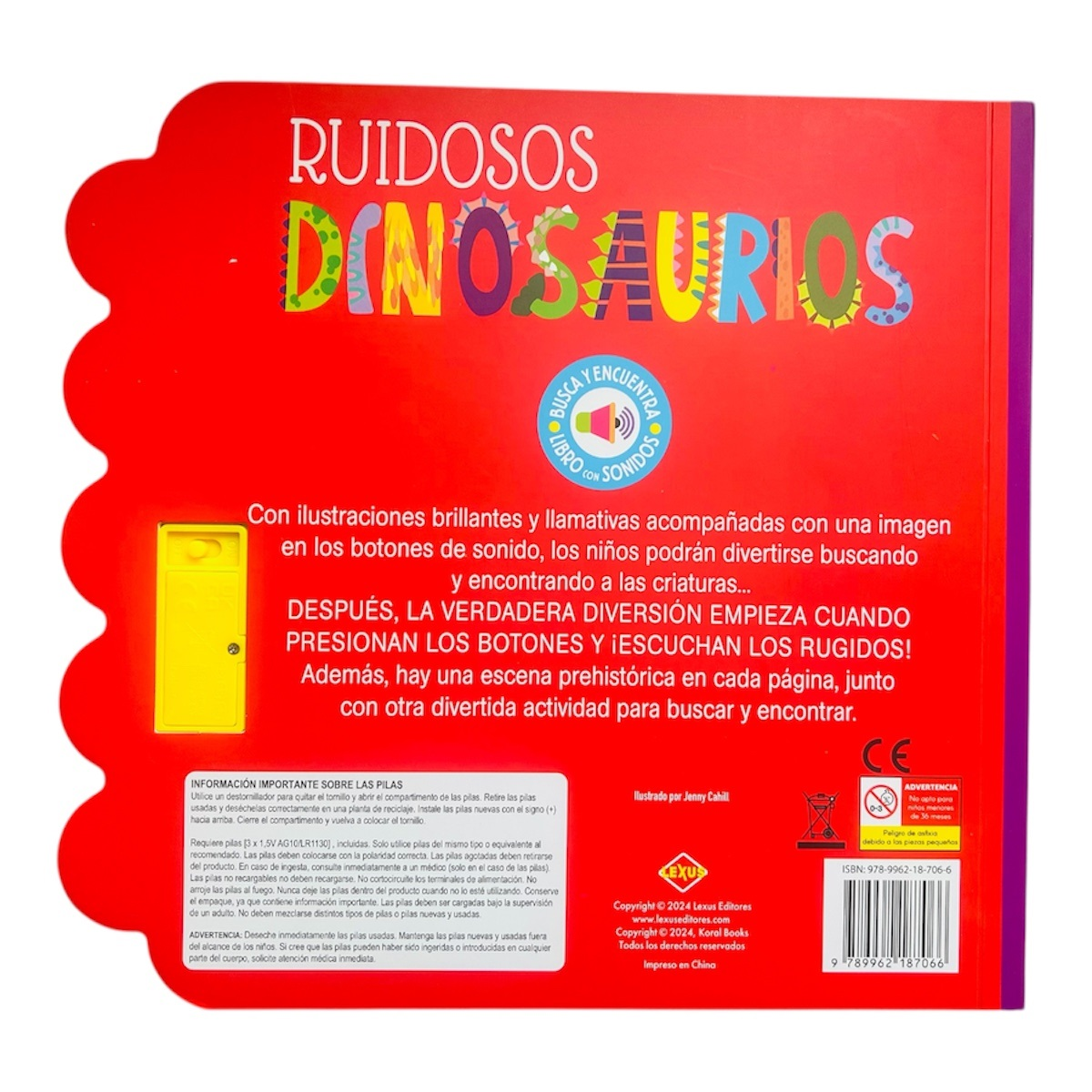 Libro Ruidosos Dinosaurios 10 Sonidos Busca y encuentra Lexus