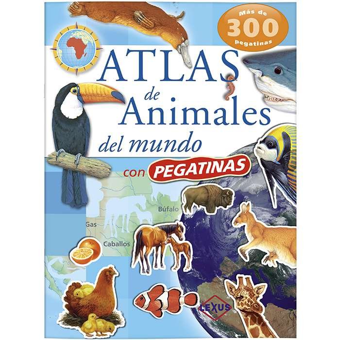 Atlas de Animales del Mundo con Pegatinas