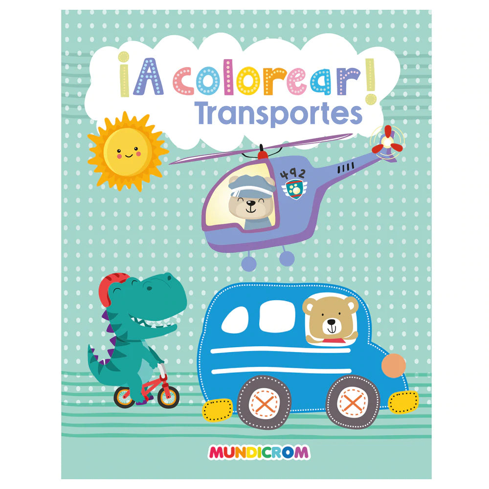 Colección ¡a Colorear! 3 Libros, Dinosaurios-transportes-animales - Mundicrom