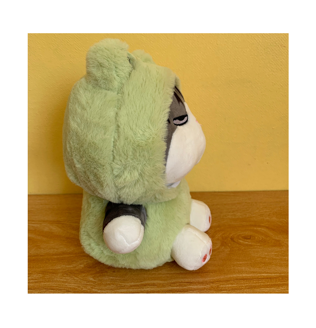 Peluche gato emperador disfraz rana Kawii felpa suave 20cm