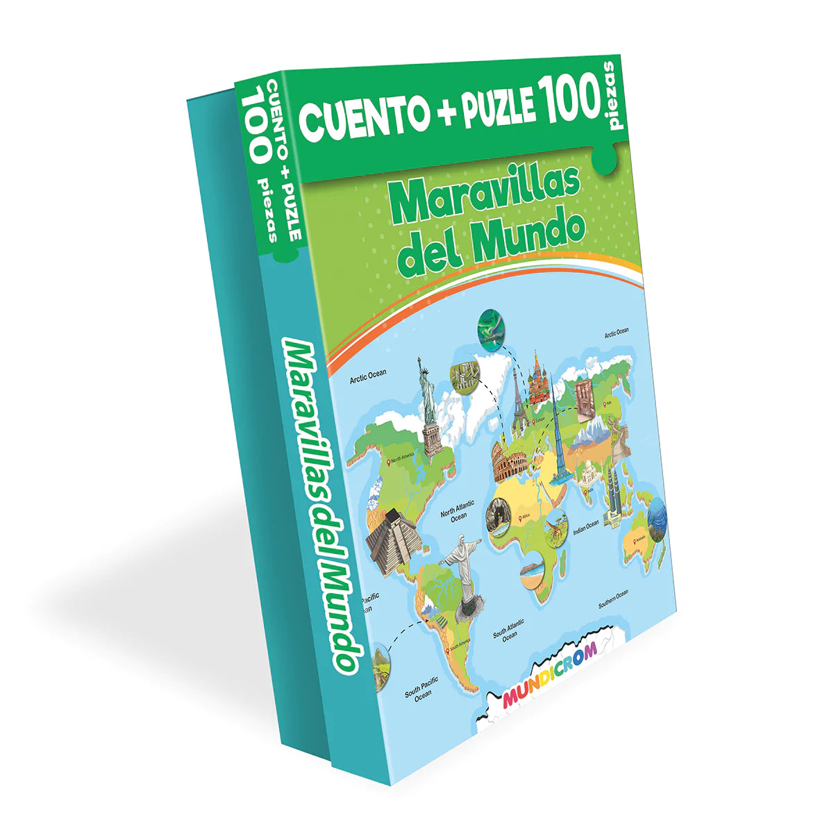 Libro Infantil Maravillas Del Mundo, Cuento + Puzzle 100 Pz