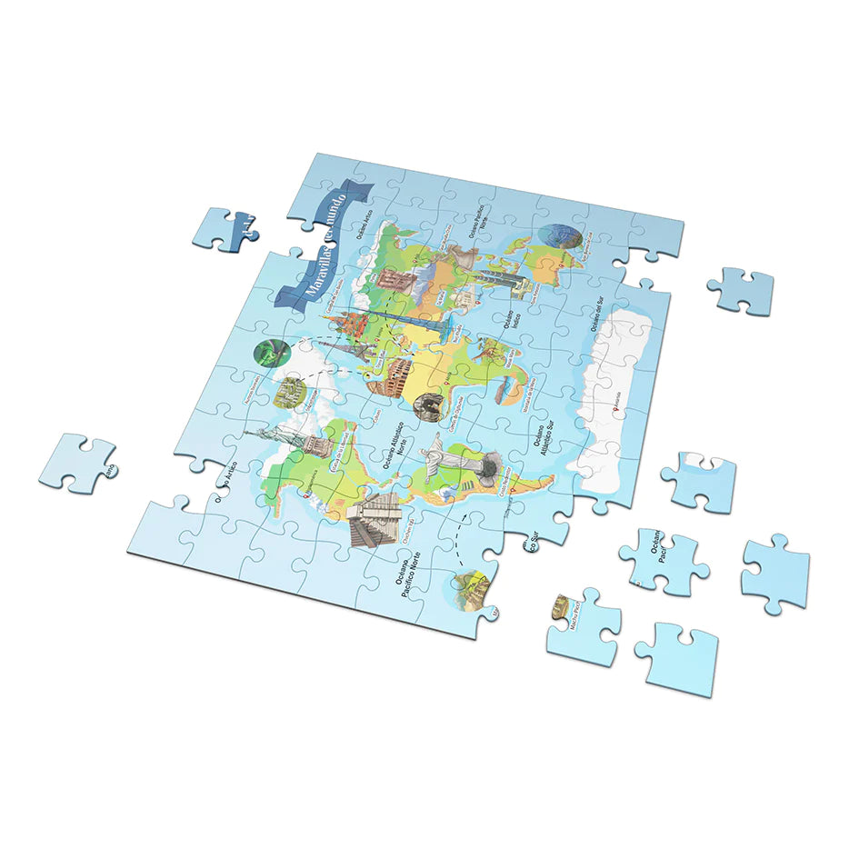 Libro Infantil Maravillas Del Mundo, Cuento + Puzzle 100 Pz