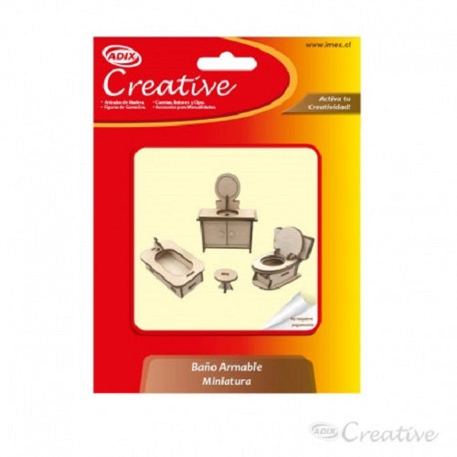Muebles De Maqueta Sala De Baño Armable 4 Piezas