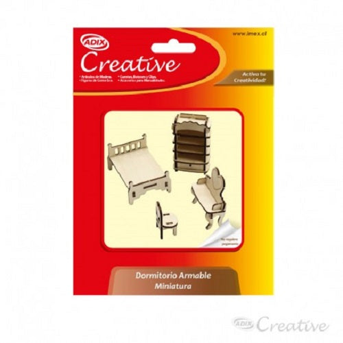 Muebles De Maqueta Dormitorio Armable 4 Piezas