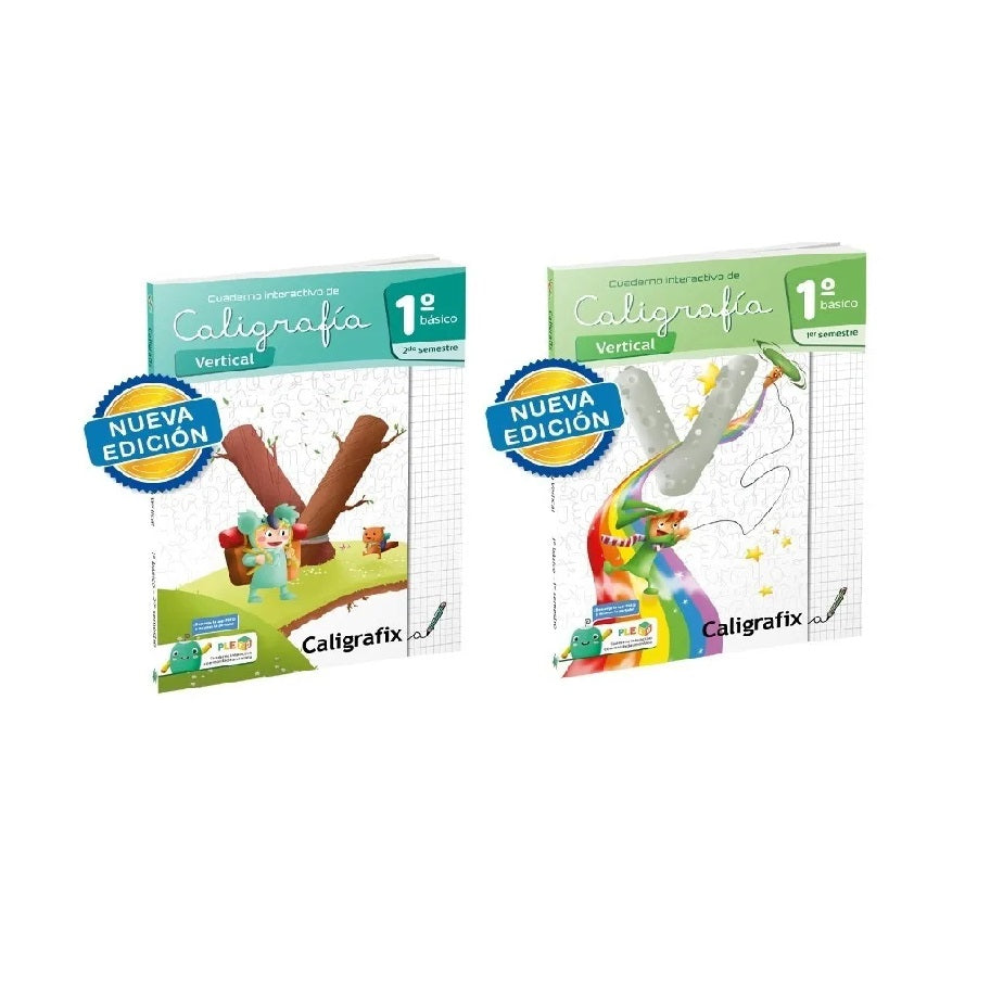 Pack Caligrafix Caligrafía Vertical 1°básico 1 y 2 Semestre Edición Actualizada