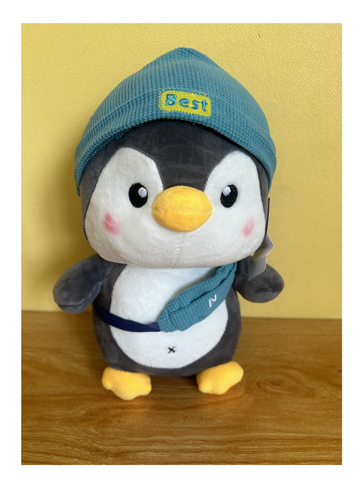 Peluche Pinguino Con Gorro Kawaii De Felpa Suave 26cm
