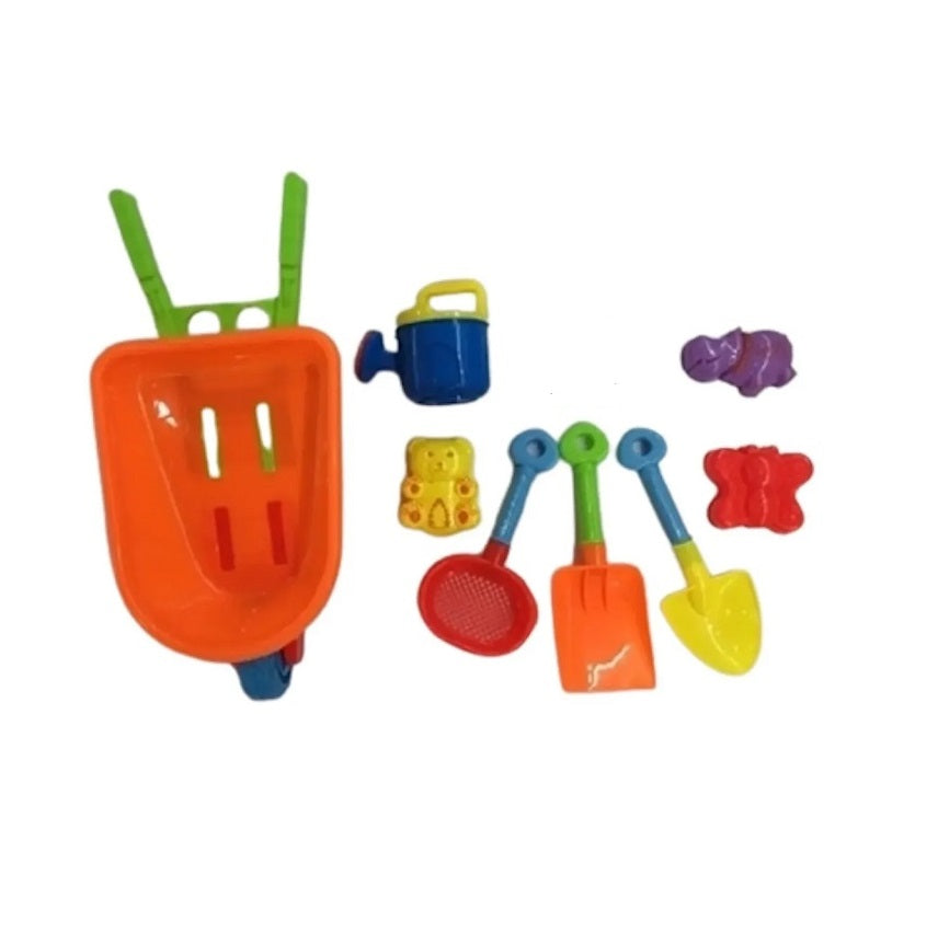 Set Carretilla Con Accesorios Juguete De Playa 7 Pzas Verano
