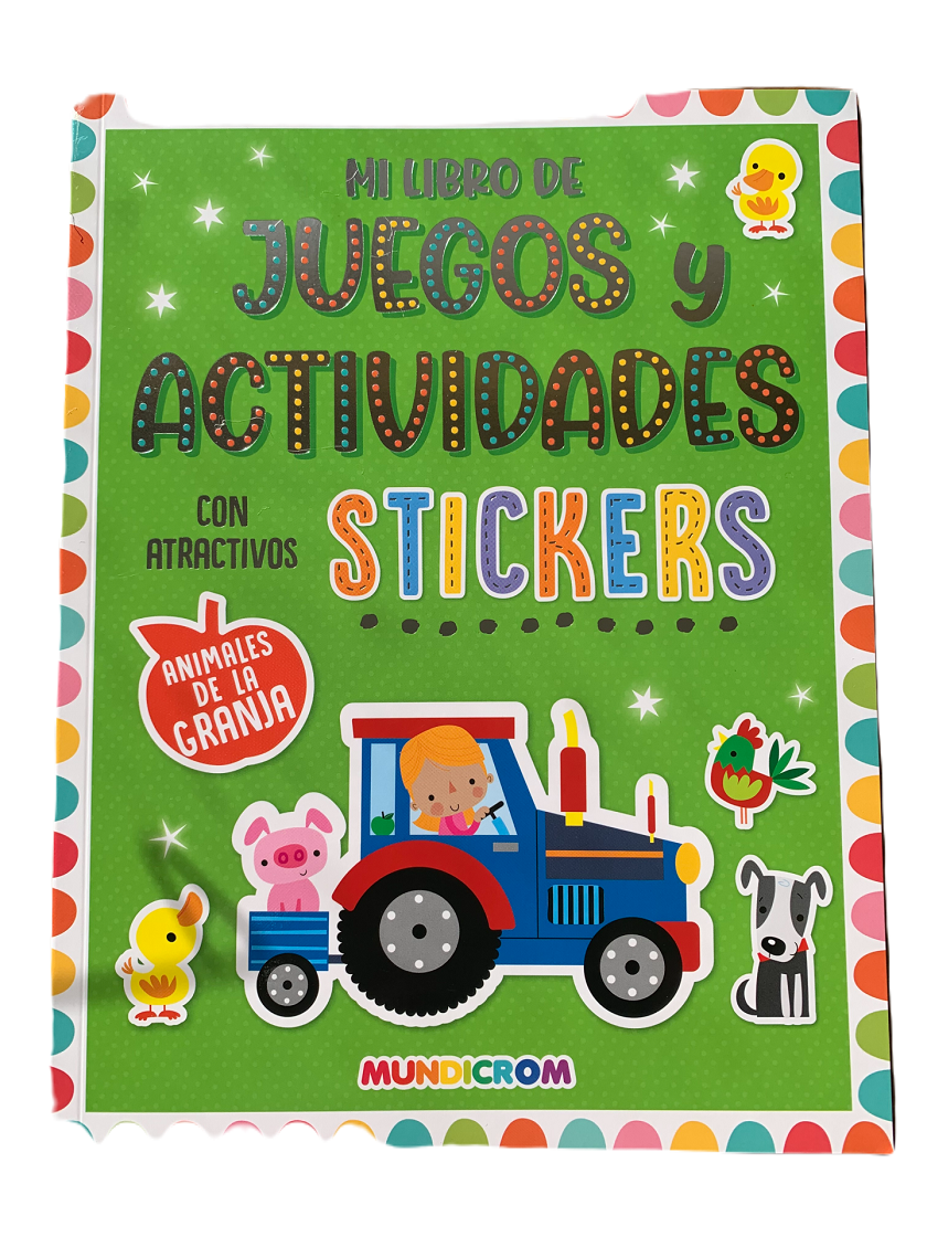 Coleccion de 3 Libros de Juegos y Actividades con tickers para niños - Mundicrom