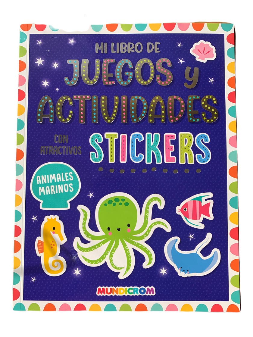 Coleccion de 3 Libros de Juegos y Actividades con tickers para niños - Mundicrom