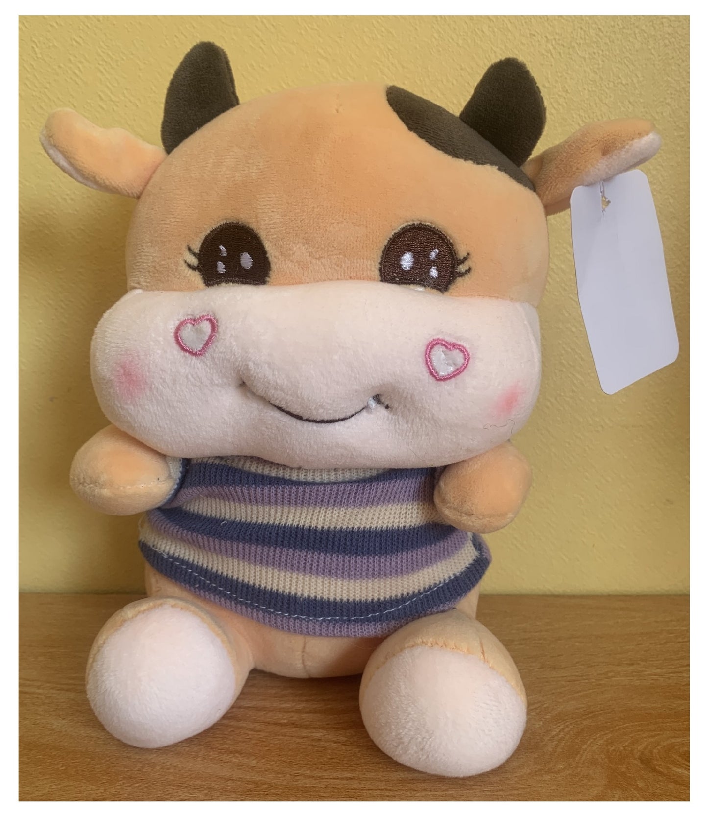 Peluche Vaquita Amarilla Kawaii De Felpa Suave 21cm