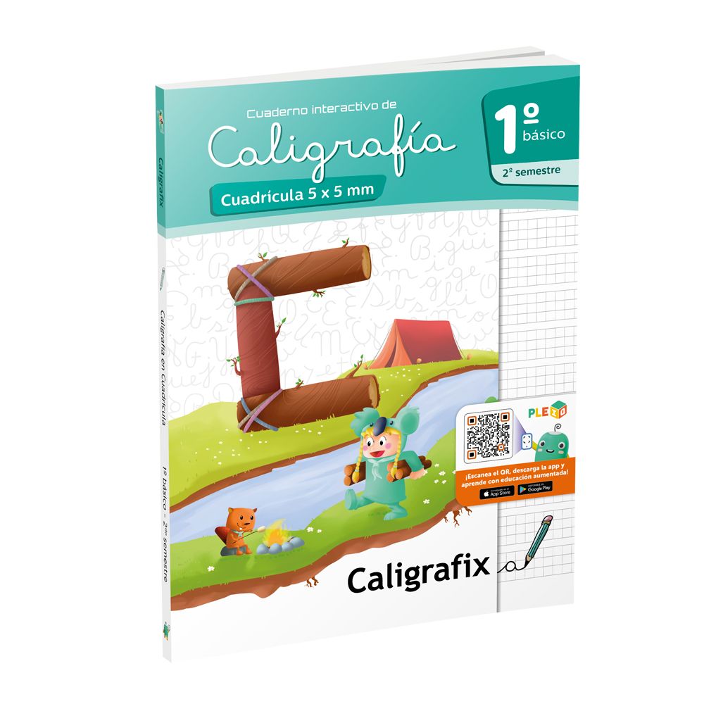 Cuaderno Caligrafia Cuadricula 5mm 1° Basico Segundo Semestre Caligrafix