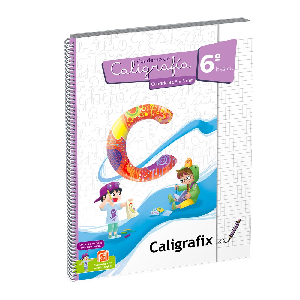 Cuaderno Caligrafia Cuadricula 5mm 6° Básico Edición Actualizada Caligrafix