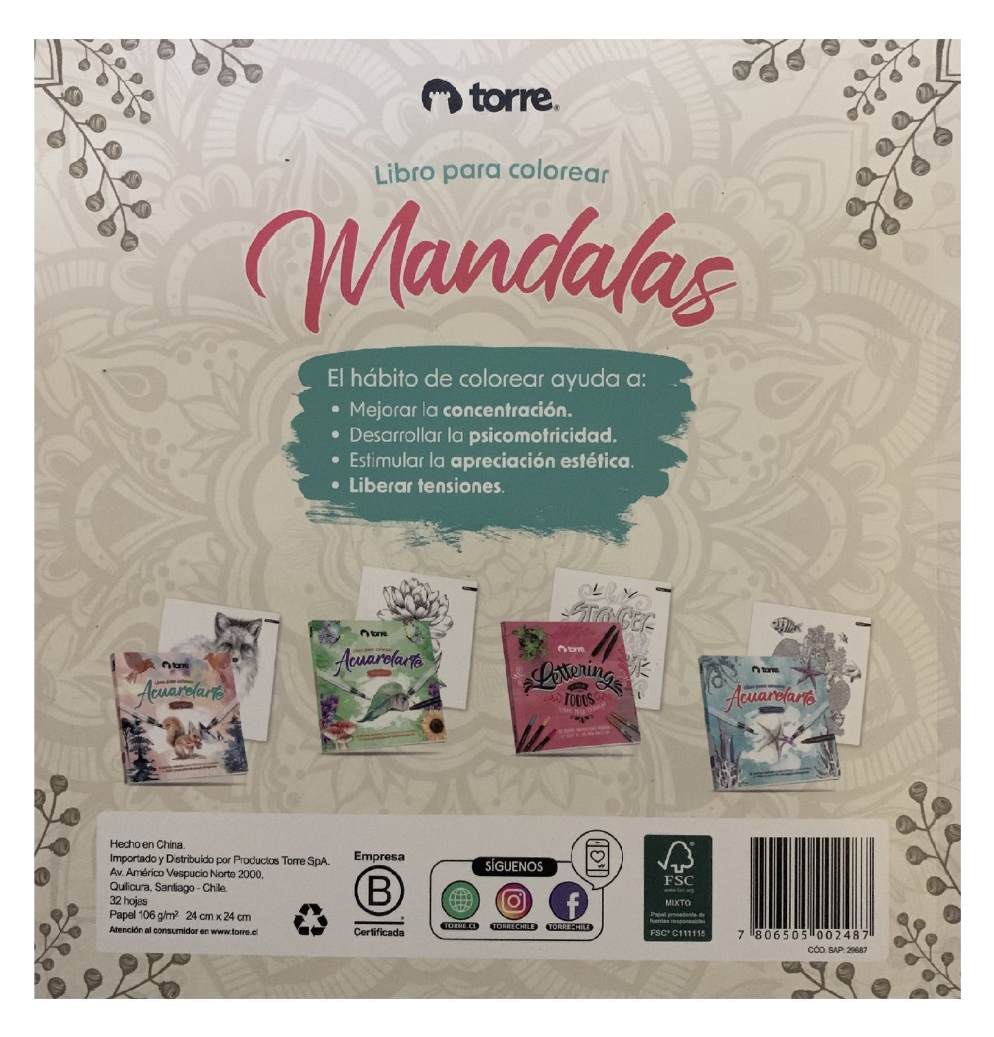 Mandalas - Libro Para Colorear - Torre