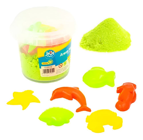 Arena Magica Kinetica Pote 500 Gramos + Moldes