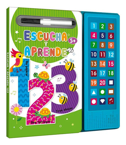 Libro Interactivo Escucha Y Aprende 123 - 27 Sonidos - Lexus