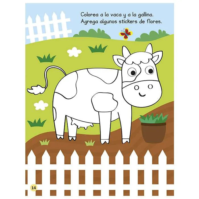 Libro De Actividades Animales de la Granja con stickers - Nuevo Y Original - Lexus