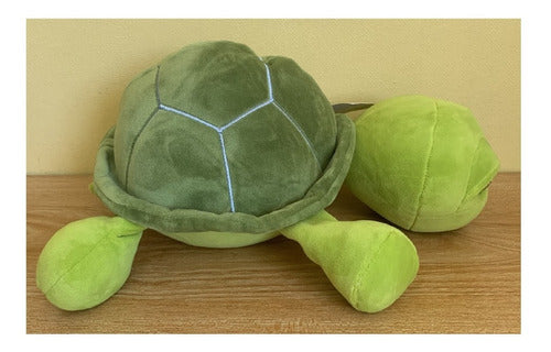 Peluche Tortuga Verde Kawaii De Felpa Suave 35cm Largo