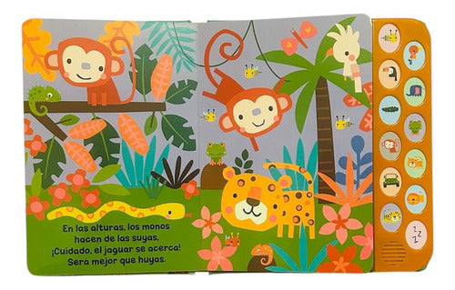 Libro Ruidosa Selva - 12 Sonidos - Lexus Nuevo Y Original