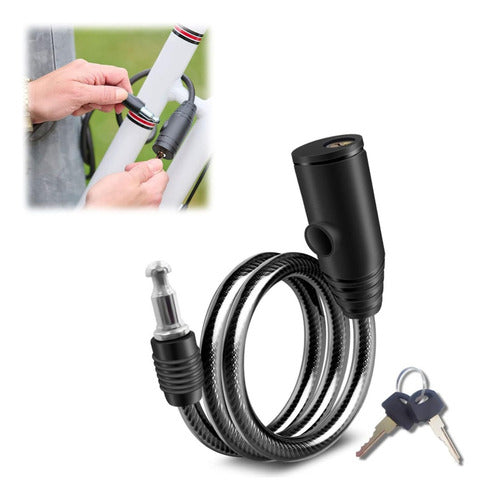 Candado De Bicicleta Moto Candado Traba Cadena Multiuso Color Negro
