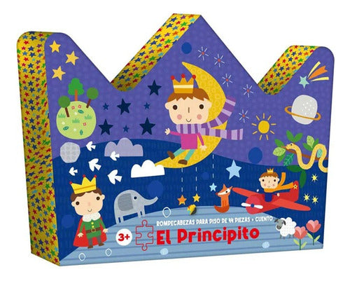 El Principito Cuento + Rompecabezas De Piso 44 Piezas- Lexus