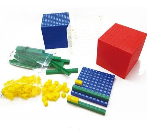 Bloques Base 10, Base 1000 Método Singapur, 132 Piezas. Color Colores