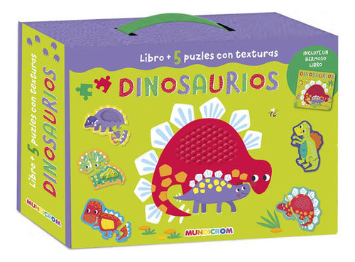 Libro Dinosaurios + 5 Puzles Con Textura - Mundicrom