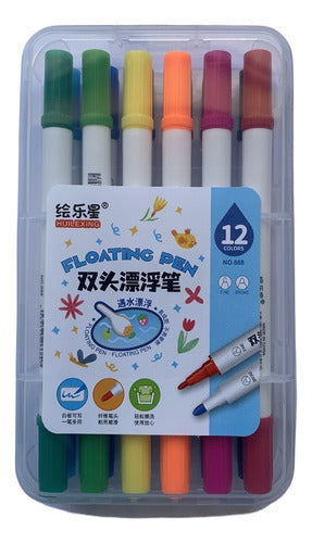 Set Plumon Pizarra 12 Colores Punta Fina