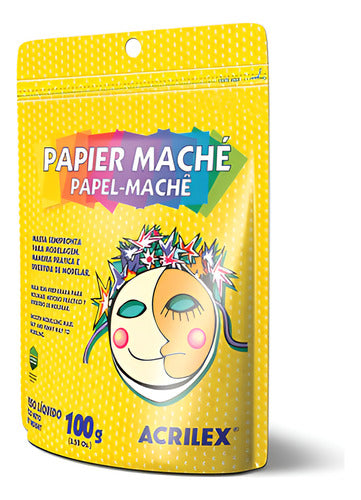 Papel Maché - Masa Semilista Para Modelar - 100gr - Acrilex Blanco