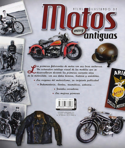 Atlas Ilustrado De Motos Muy Antiguas. Editorial Susaeta En Español. Tapa Dura