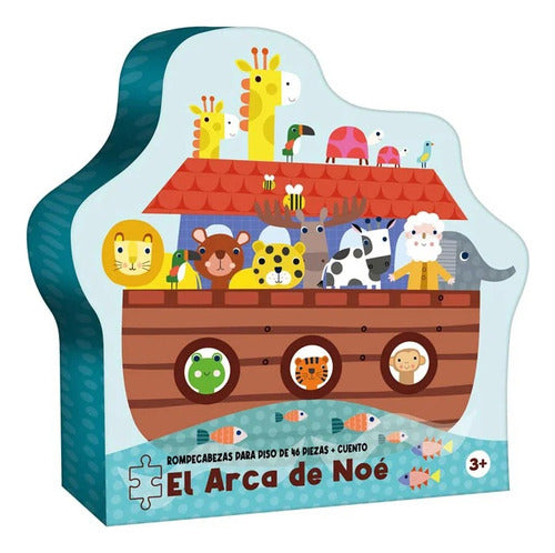 El Arca De Noe Cuento + Rompecabezas De Piso 46 Piezas