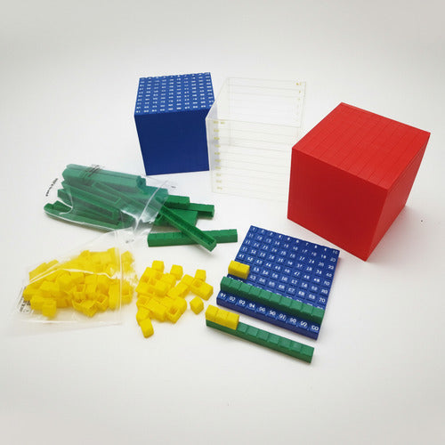 Bloques Base 10, Base 1000 Método Singapur, 132 Piezas. Colores