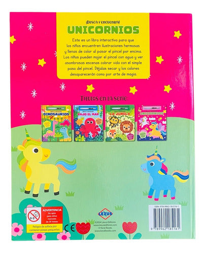 Libro Unicornios Con Pincel - Busca Y Encuentra- Lexus/nuevo
