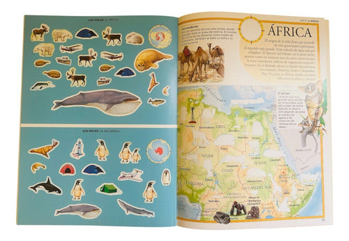 Atlas De Animales Del Mundo Con Pegatinas - Lexus Nuevo Orig