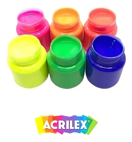 Pintura Al Temple Gouache Con Efecto Neón, 6 Colores, 15 Ml 01006 Acrilex