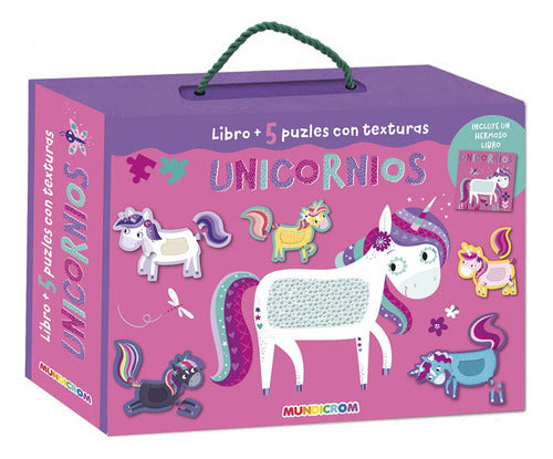 Libro Unicornios + 5 Puzles Con Textura - Mundicrom