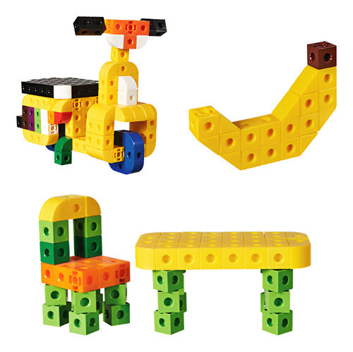 Cubos Multiencaje Unifix Con Caja Plastica Cantidad De Piezas 100