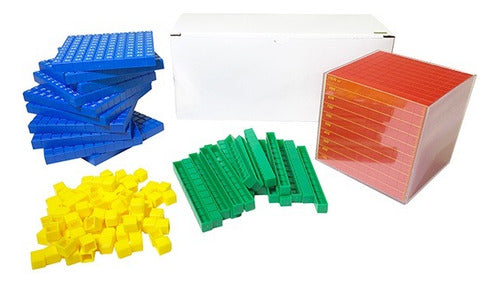 Bloques Base 10, Base 1000 Método Singapur, 132 Piezas. Colores