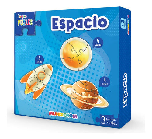 Puzle Espacio 3 Figuras, Peque Puzle, Para 3 Años- Mundicrom